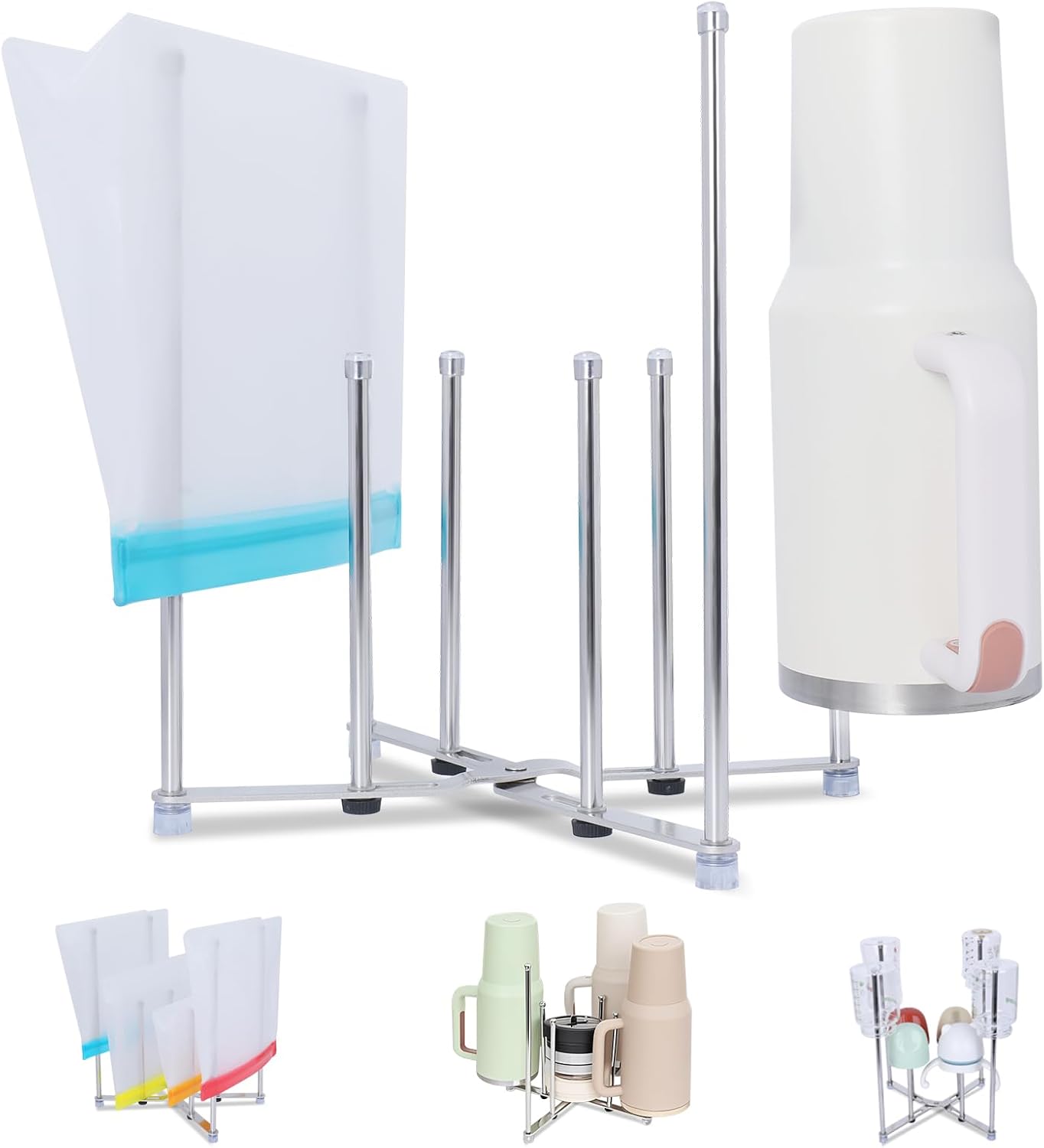 Water Bag Collapsible - Plastic Bag Drying Holder, Bottle Drying