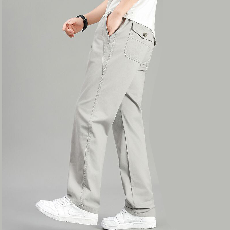 Fishing Kit Compact - Men's Cotton Cargo Pants Summer Elastic