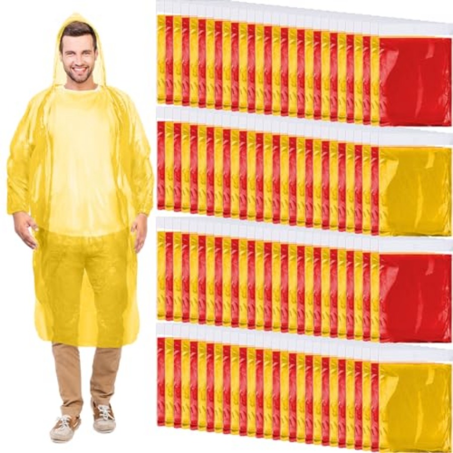 Emergency Poncho Rain - Handepo 100 Pack of Adult Rain