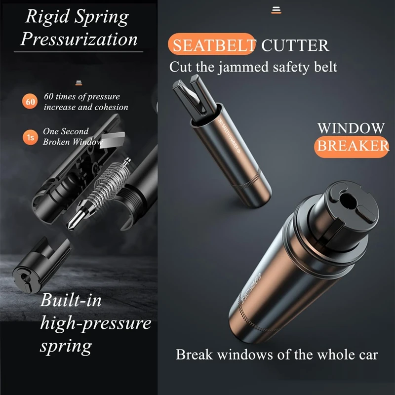 New 2 In 1 Car Safety Hammer E - Rescue Rope Throw 评论和价格