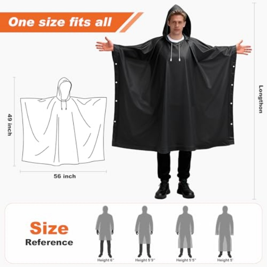 8 Pack Hooded Rain Ponchos for - Emergency Poncho Rain 评论和价格