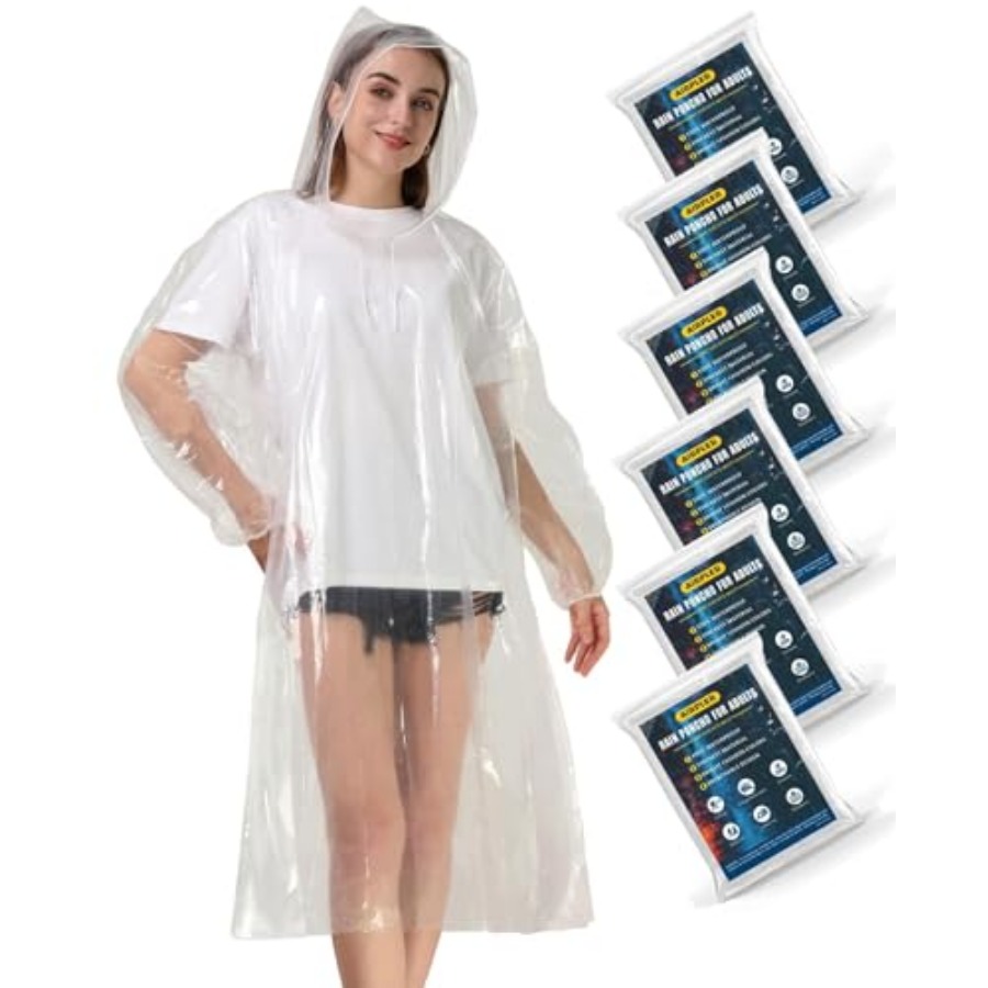 Disposable Rain Ponchos for Ad - Emergency Poncho Rain 评论和价格