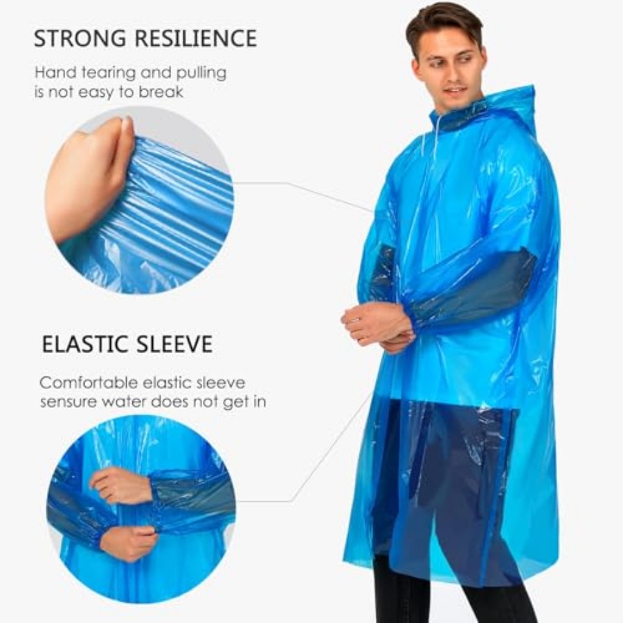 Disposable Rain Ponchos for Ad - Emergency Poncho Rain 评论和价格