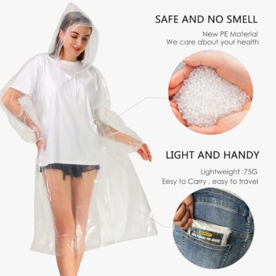 Disposable Rain Ponchos for Ad - Emergency Poncho Rain 评论和价格