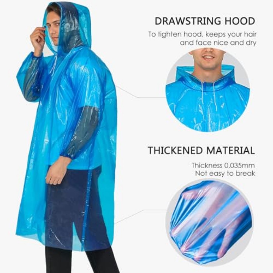 Disposable Rain Ponchos for Ad - Emergency Poncho Rain 评论和价格