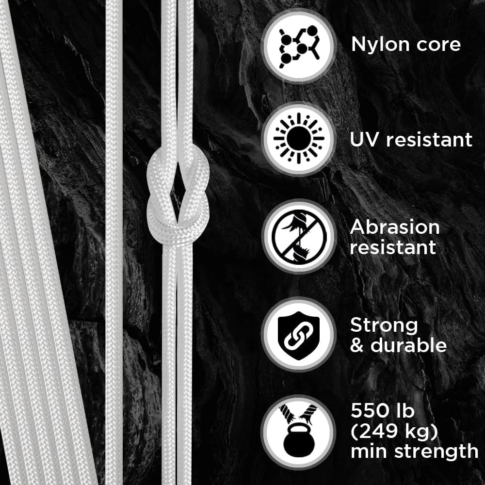 Paracord Type III 550 White 10 - Para Cord 1000Ft 评论和价格