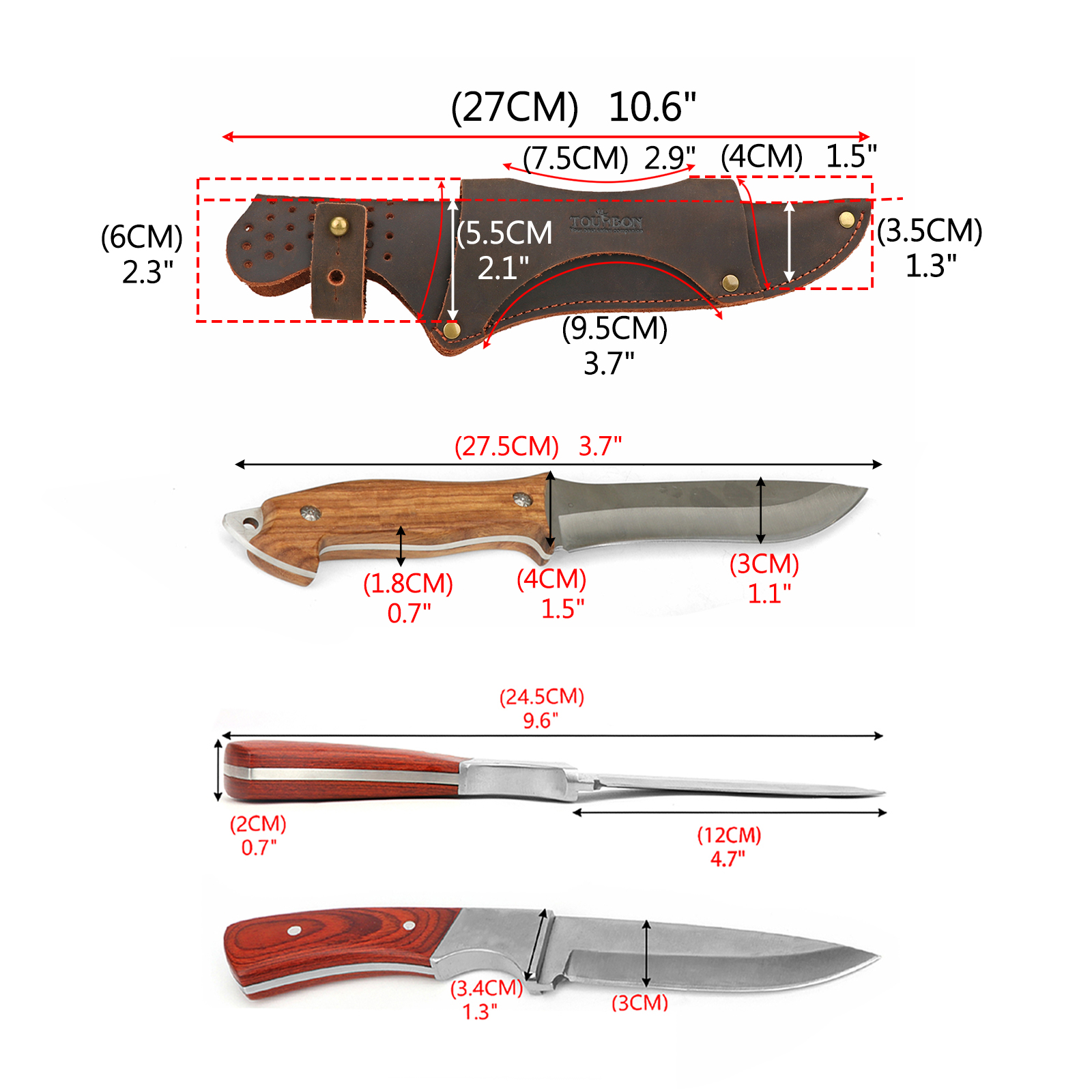 Tourbon Leather Tool Fixed Bla - Bushcraft Knife Fixed 评论和价格