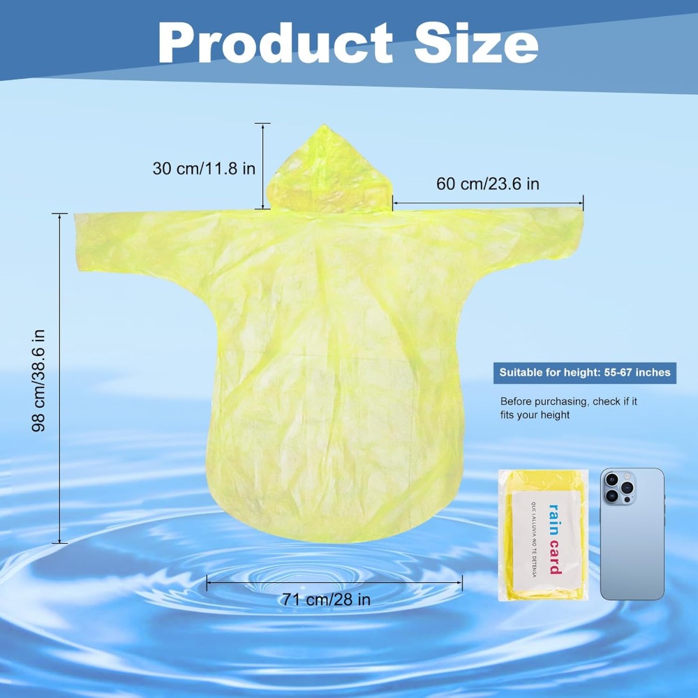 twoworld 30 Pcs Disposable Rai - Emergency Poncho Rain 评论和价格