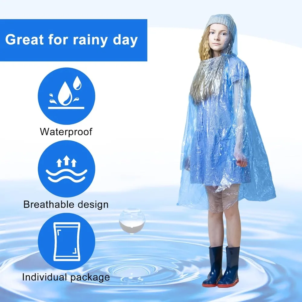 twoworld 30 Pcs Disposable Rai - Emergency Poncho Rain 评论和价格