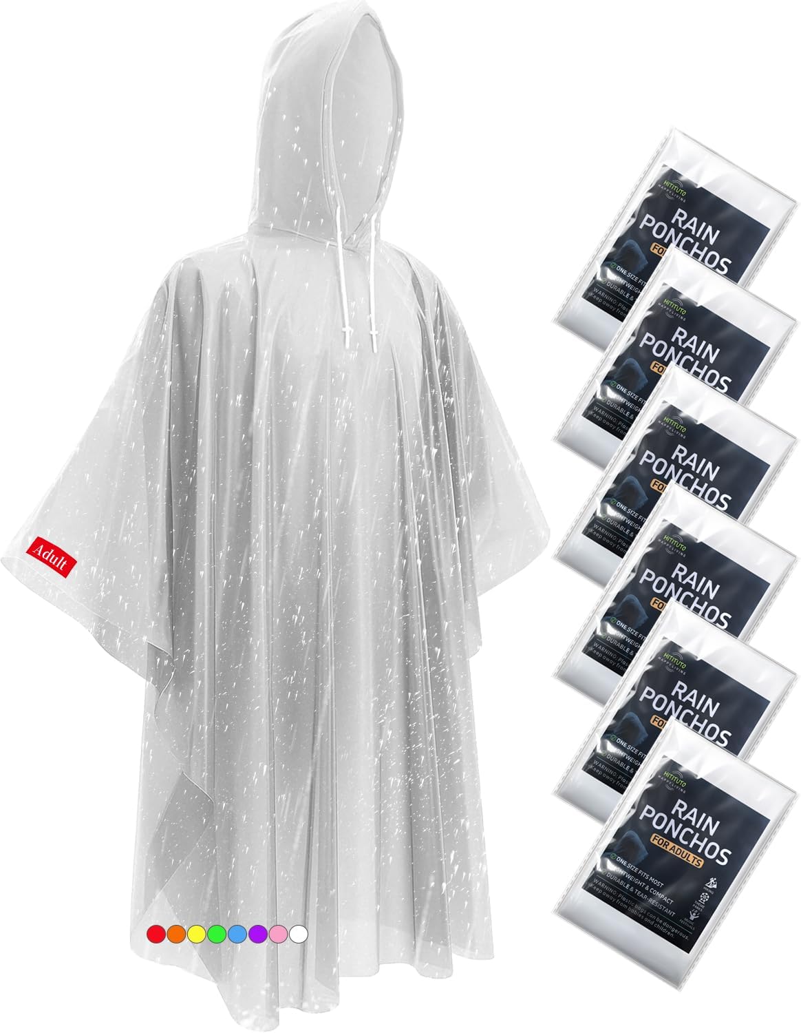 Extra Long Rain Ponchos for Ad - Emergency Poncho Rain 评论和价格