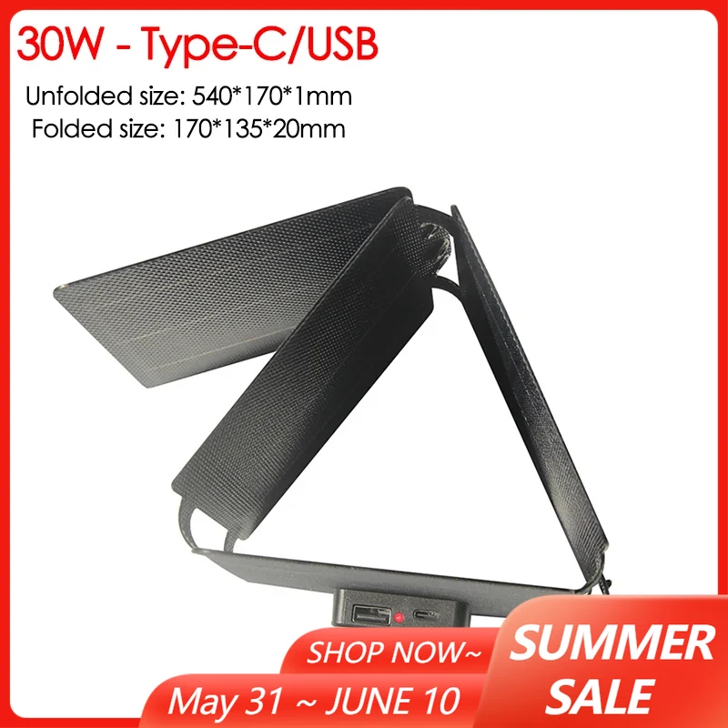 30W 60W Foldable Solar Panel B - Solar Emergency Charger 评论和价格