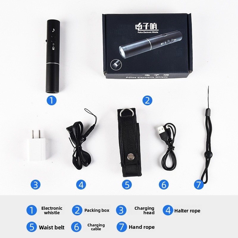 New LED Flashlight Electronic  - Emergency Whistle Loud 评论和价格
