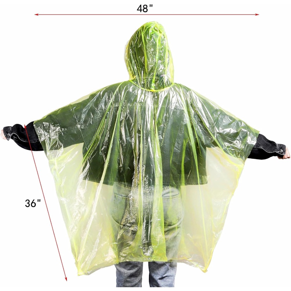 20 Pack Disposable Rain Poncho - Emergency Poncho Rain 评论和价格