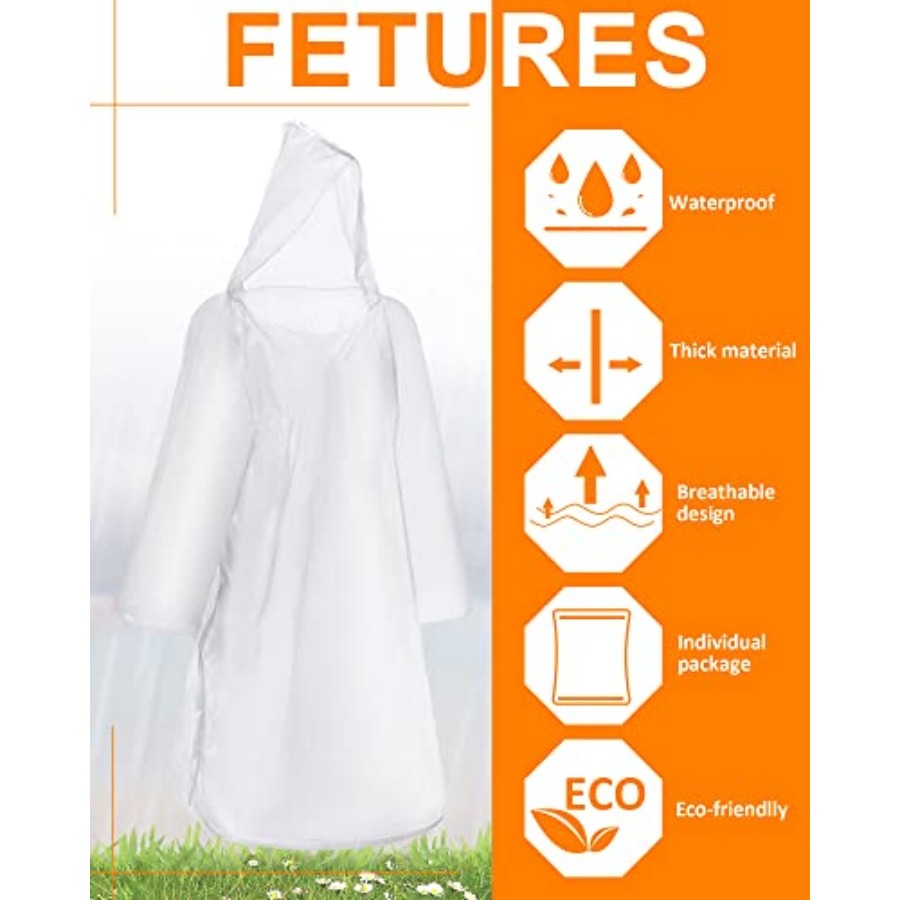 120 Pack Disposable Rain Ponch - Emergency Poncho Rain 评论和价格
