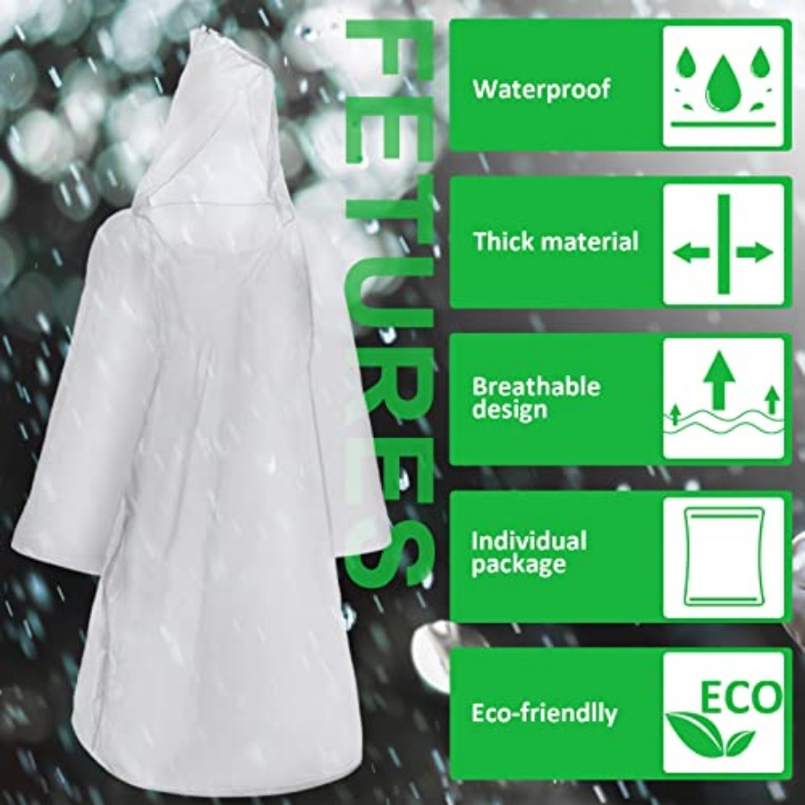 150 Pcs Disposable Rain Poncho - Emergency Poncho Rain 评论和价格
