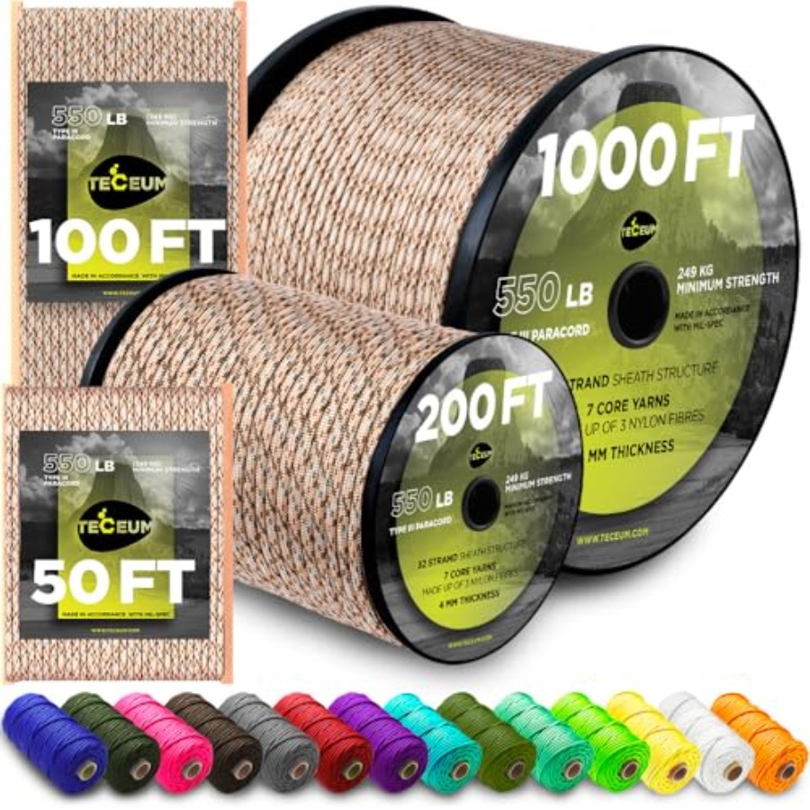 Paracord Type III 550 Desert C - Para Cord 1000Ft 评论和价格