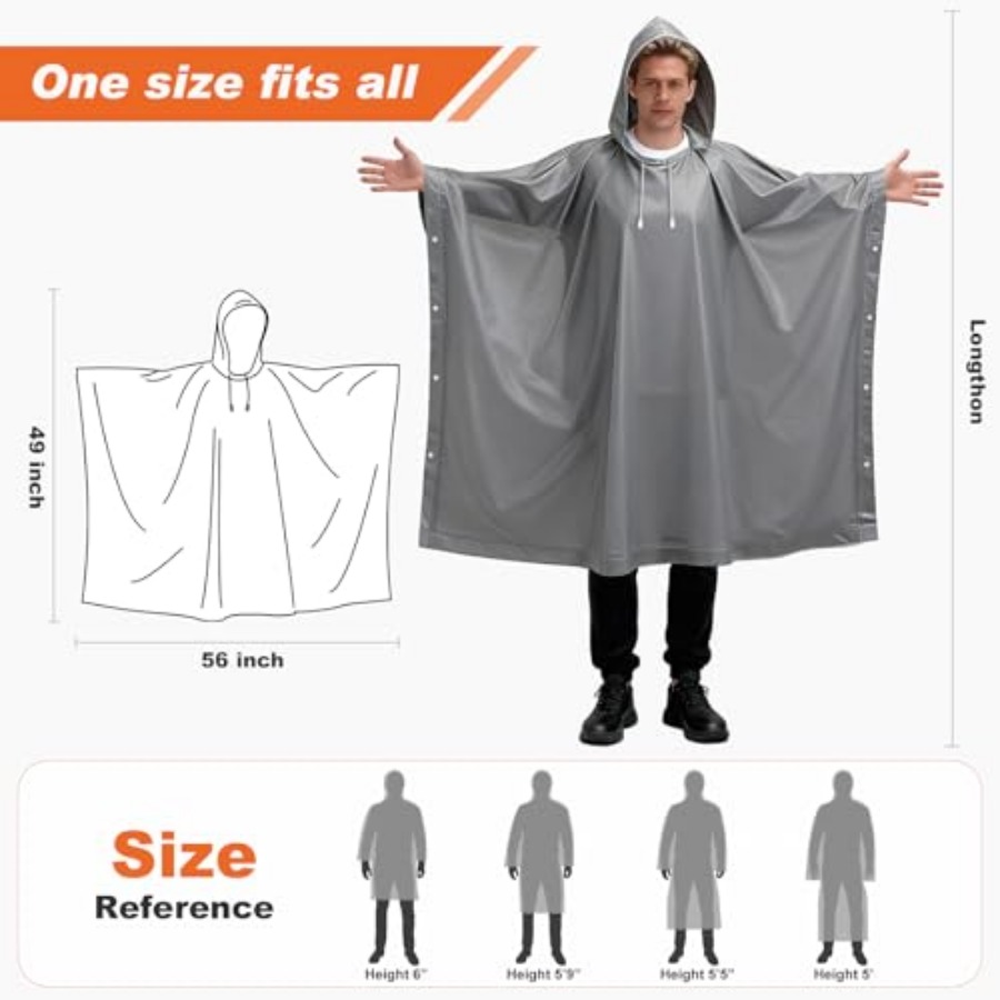 8 Pack Hooded Rain Ponchos for - Emergency Poncho Rain 评论和价格
