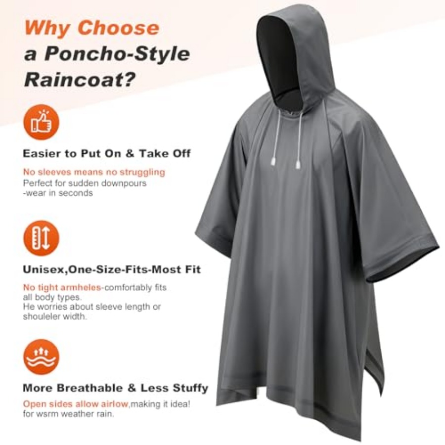 8 Pack Hooded Rain Ponchos for - Emergency Poncho Rain 评论和价格