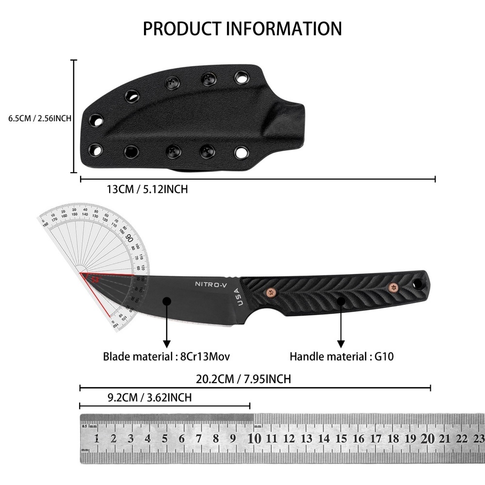 NITRO-V Durable Outdoor 8Cr13M - Bushcraft Knife Fixed 评论和价格