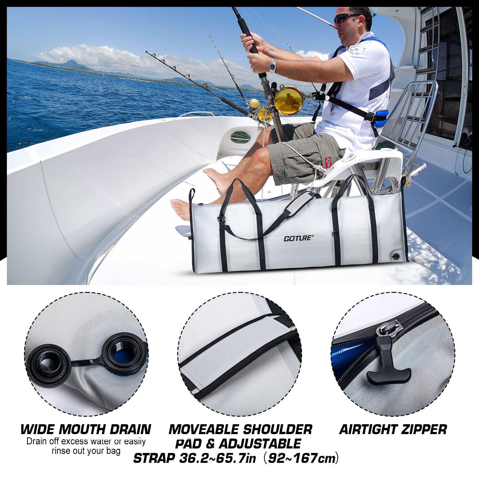 Goture Fishing Cooler Bag Live - Water Bag Collapsible 评论和价格