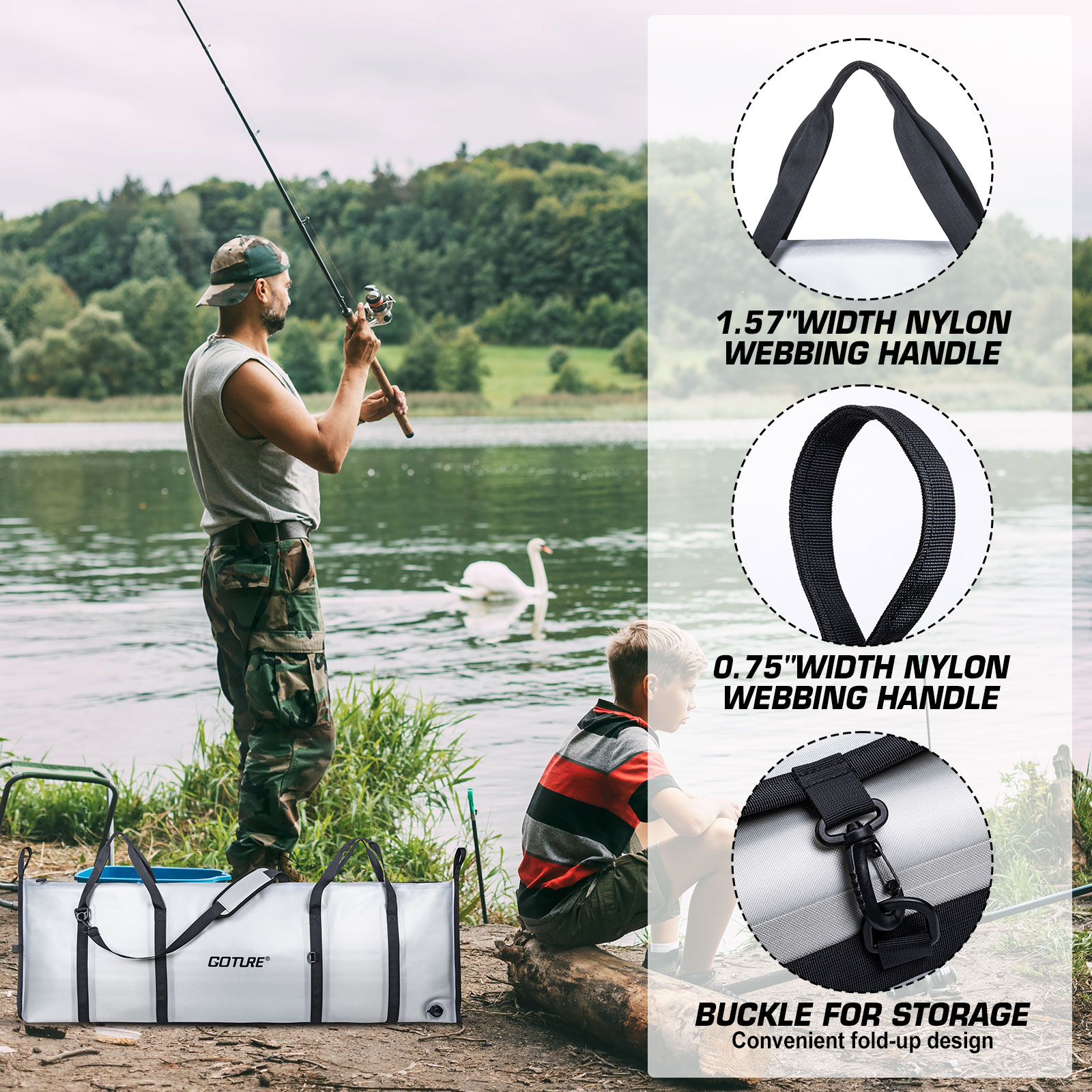 Goture Fishing Cooler Bag Live - Water Bag Collapsible 评论和价格