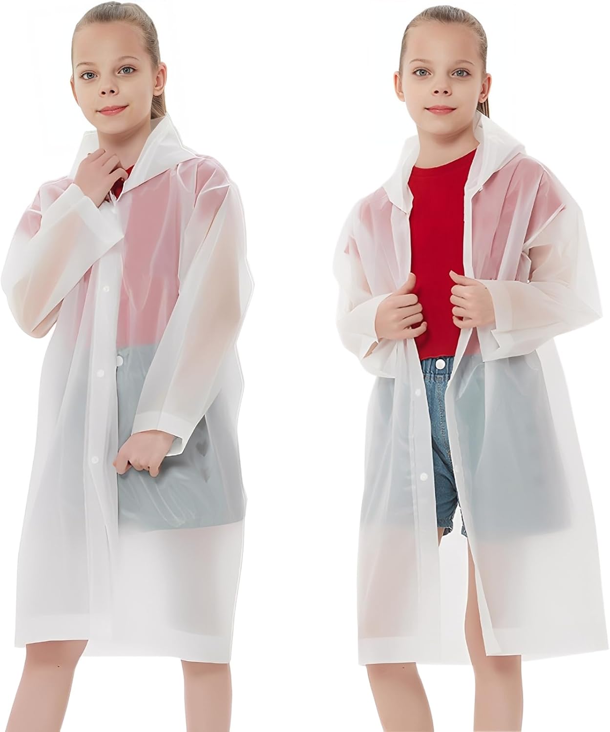 Kids Rain Ponchos Reusable wit - Emergency Poncho Rain 评论和价格