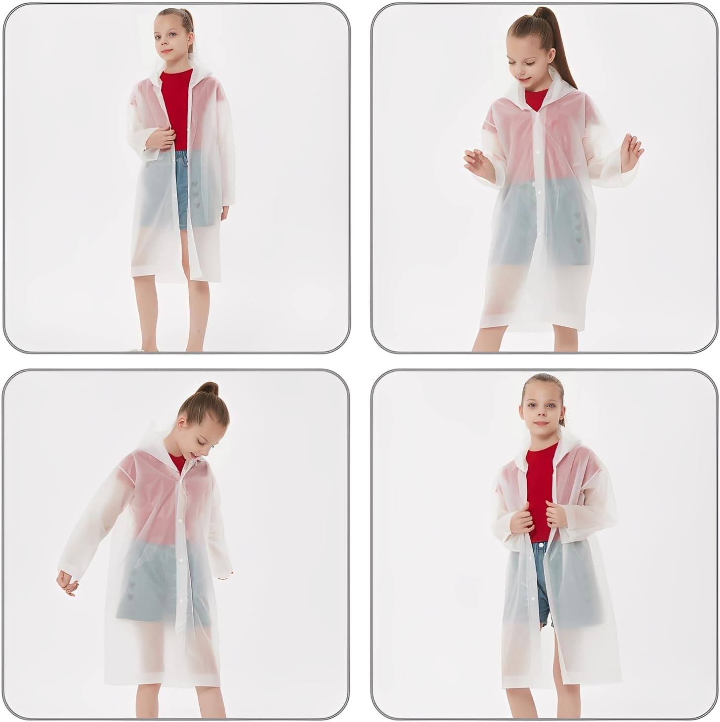 Kids Rain Ponchos Reusable wit - Emergency Poncho Rain 评论和价格
