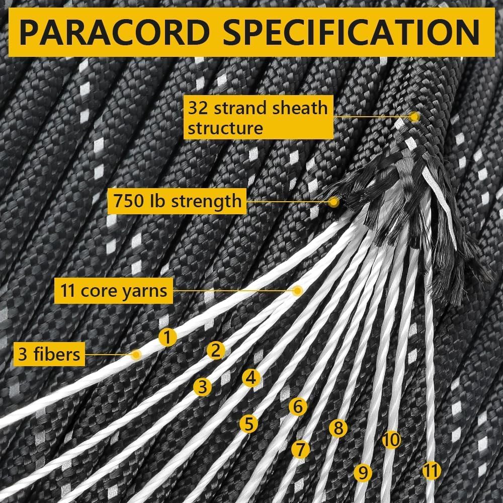 750lb Reflective Paracord Rope - Para Cord 1000Ft 评论和价格
